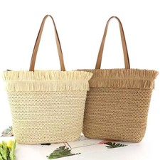 Borsa Shopper Paglia Frange
