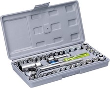 Kit set chiavi a bussola con cricchetto 40 pezzi Bussole Con Valigetta Giravite