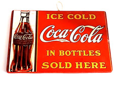 coca cola - insegna in legno - cm 23 x 15 circa