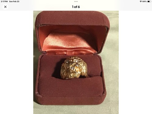 Anello testa leone oro - testa,
