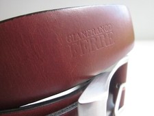 Gianfranco Ferre-Cinta Uomo in Pelle-di 110 cm-Marrone Chiaro-Vintage Anni '90