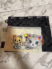 m112 LeSportsac Toki Doki Pouch Set Raro Collaborazione Near Mint Borsa Accessori