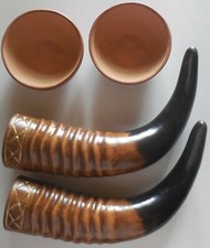 set TERRACOTTA LARGE HORNS