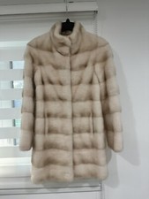 Cappotto donna pelliccia in vera pelliccia di visone orizzontale supporto collo, maniche staccabili