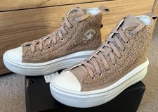 Scarpe Converse Chuck Taylor Move Hi Sherpa platform donna UK 6 US 8 marroni ottime condizioni