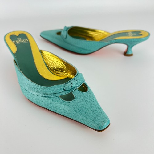 Fendi auth vint turchese blu - |,
