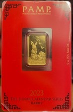 5g pamp Oro 999,9 Calendario Lunare Anno Del Coniglio 2023 / Gold Rabbit