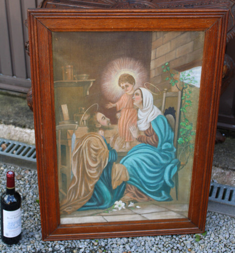 Antico dipinto olio tela - antico, su