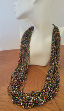 Collana boho tribale con perline semi multicolore fatta a mano bigiotteria moda