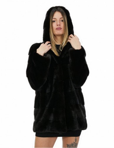 Cappottino nero visone - cappottino,
