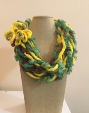 Sciarpa collana, scaldacollo, collana fatta a mano, sciarpa misto lana