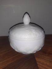 Pigna potiche portagioie portacaramelle in vetro opalino bianco vintage anni '60