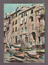 LE CINQUE TERRE RIOMAGGIORE LA SPEZIA CARTOLINA BARCHE A RIPOSO FG VG 1962