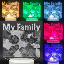 Lampada led con foto incisione