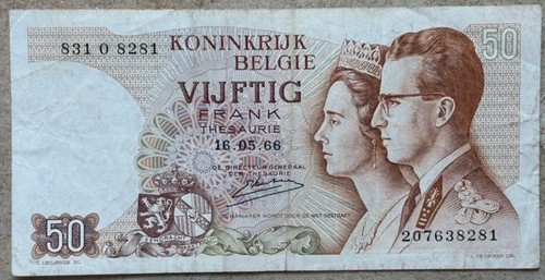 Banconota belga franchi - banconota, da