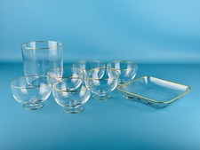 Carlo Moretti “Ovale” Servizio Vetro Murano Filo Oro Coppe Vaso Vassoio Anni ‘70