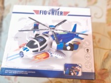 1 elicottero aereo blu/bianco