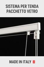 Binario Tende a Pacchetto a Vetro in Alluminio Movimento a Corda Made In Italy 