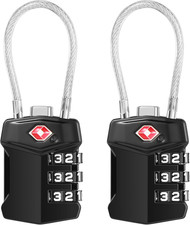 Lucchetto Valigia TSA Cavo 2 Confezioni,Lucchetto Combinazione Viaggio 3 Cifre, 