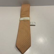 NWT MICHAEL KORS Men's 100% Silk Soft Orange Circle MK  Logo Designer Geometric