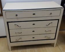 COMO' VINTAGE  DECO' MODERNARIATO  LACCATO AVORIO PROFILI NERO 