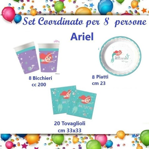 Set coordinato ariel sirenetta - set,