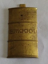 Distintivo Placca Bidone Olio Cimcool Portachiavi Targhetta Pubblicità Vintage 