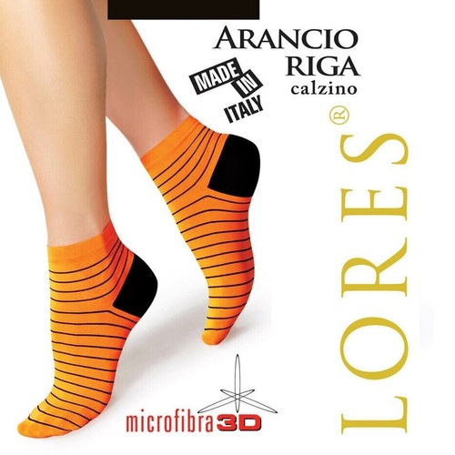 Lores arancio riga calze - arancio,
