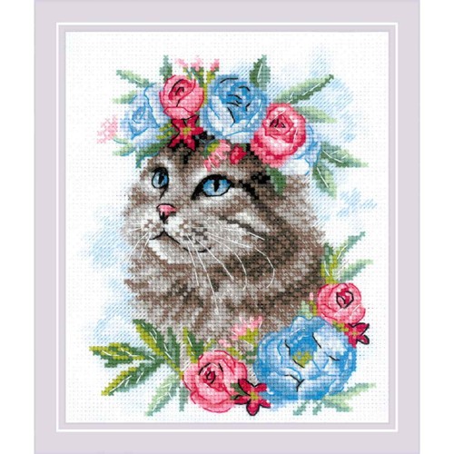 Kit punto croce riolis gatto - kit,
