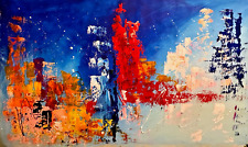 Mariano Moscati,  OLTRE IL CONFINE. Dipinto Astratto 120x60cm. Originale Firmato