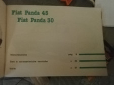 FIAT PANDA MODELLO 30 e 45: LIBRETTO USO E MANUTENZIONE