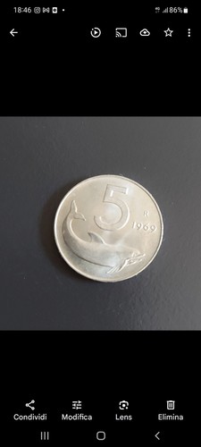 Italia moneta lire delfino - moneta,
