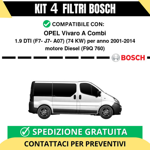 Kit bosch filtri tagliando - kit, 4