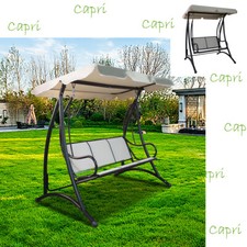 DONDOLO 2 / 3 POSTI IN FERRO E TEXTILENE GIARDINO TERRAZZO CAPRI MARRONE BEIGE