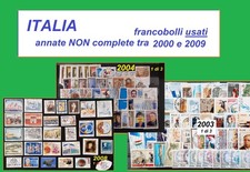 Italia tra 2000 e 2009 - francobolli usati - annate NON complete
