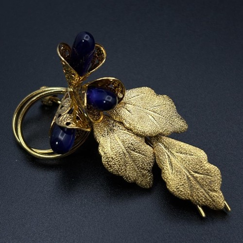 Spilla vintage fiore foglia