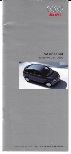 Audi specifiche 2002 2003 - audi, a2