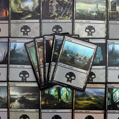 Random foil swamp cards - x, nm