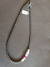 Collana ematite argenta scura - ematite,