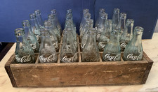 VINTAGE CASSA CASSETTA LEGNO VETRO 24 BOTTIGLIE COCA COLA ITALY 1950-60-70s