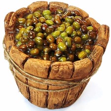 Tinozza in legno con olive 5x4x5cm
