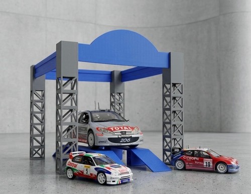 Diorama garaje rally wrc - rally, 1:18
