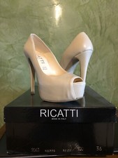 Scarpe decollete donna Open Toe 36 Beige Tacco Altissimo