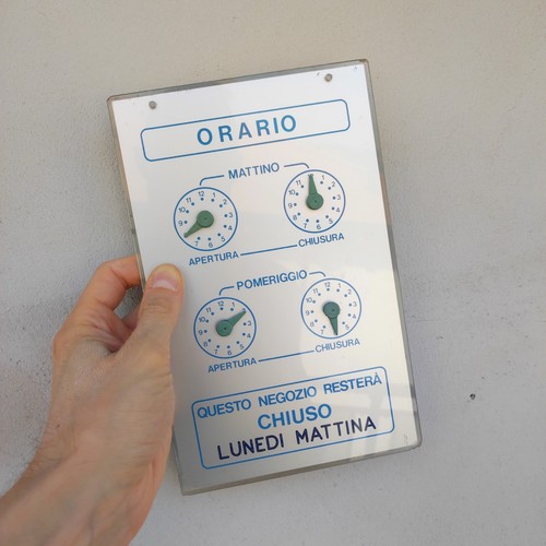 Cartello per orari - cartello,