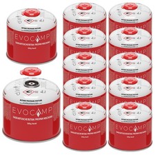 EVOCAMP 12x Cartuccia Gas Butano/Propano 300g, Cartuccia a Vite per Weber Q100/1200