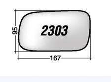 Per Subaru Impreza da 2003 Vetro di Ricambio Sx Asferico x Specchio Retr. 167x95