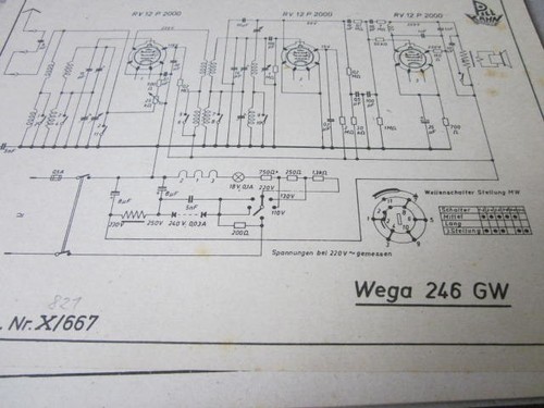 Schema elettrico wega 246 - wega, gw