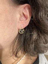 Orecchini ANTICHI Vintage in Oro 18kt e Perle Naturali a monachella. 2,8 gr