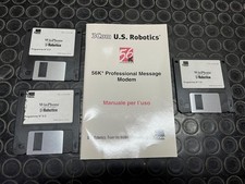 MANUALE ORIGINALE 3COM US ROBOTICS 56K PROFESSIONAL MESSAGE MODEM + 3 FLOPPY