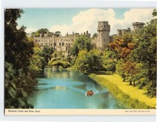 Cartolina Castello di Warwick e fiume Avon Inghilterra